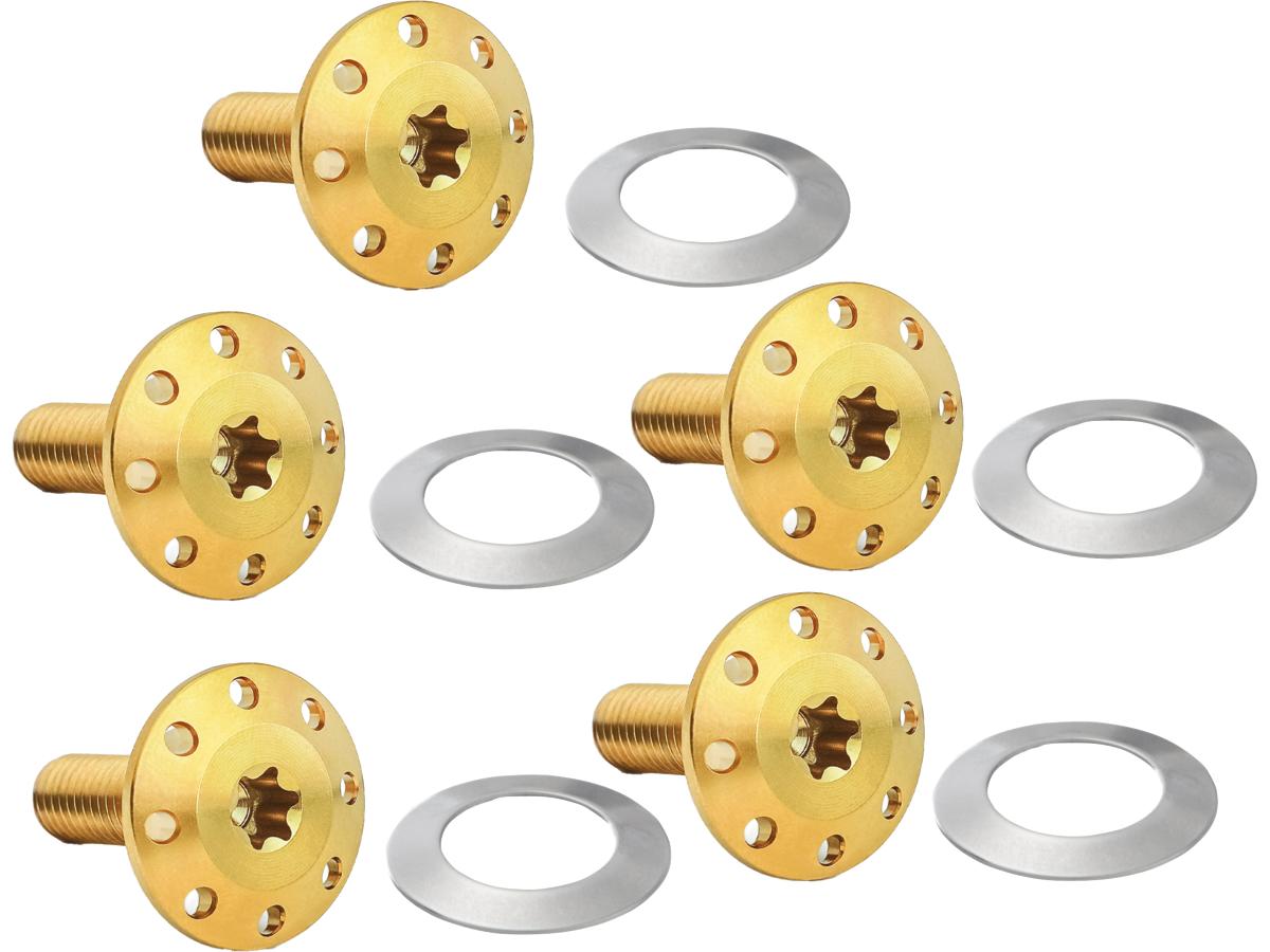 Arlen Ness Titanium Floating Rotor Bolt Kit For Front Brake Discs Gold Arlen Ness Default Title