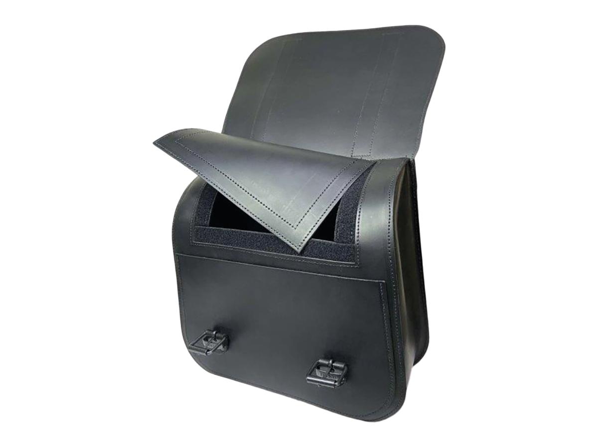 D3 Sd Leather Universal Saddlebag For Softails 27,7 Liter With Inside Flap, Height: 420 Mm, Width: 440 Mm, Depth: 150 Mm Black D3 Sd