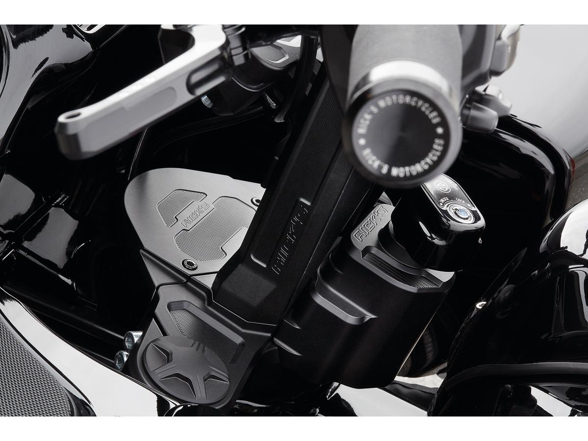 Ricks Motorcycles Club Style Pullback Riser And Performance 3 Triple Tree Kit, Double Oe Instruments 11,5" Height, 1 1/4" Clamp Diameter Black Anodized Ricks Motorcycles