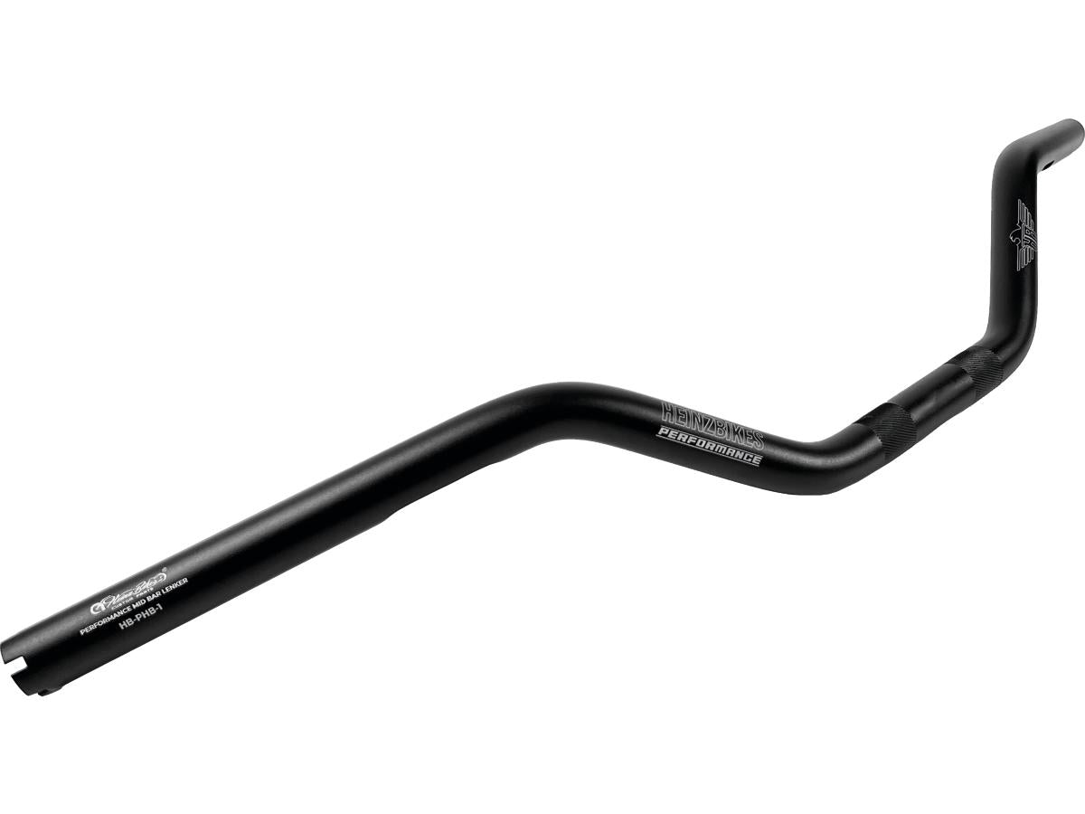 Heinz Bikes Performance Clubstyle Moto Mid Bar Aluminium Handlebar 3 Hole Black Satin 1" Throttle By Wire Heinz Bikes