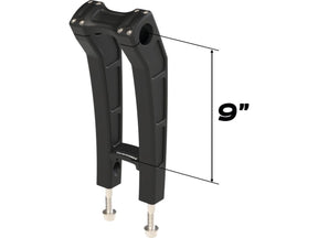 Thunderbike Clubstyle Riser Kit Height: 9", For 1 1/4" Handlebar, No Instrument Black Satin 1 1/4" Thunderbike