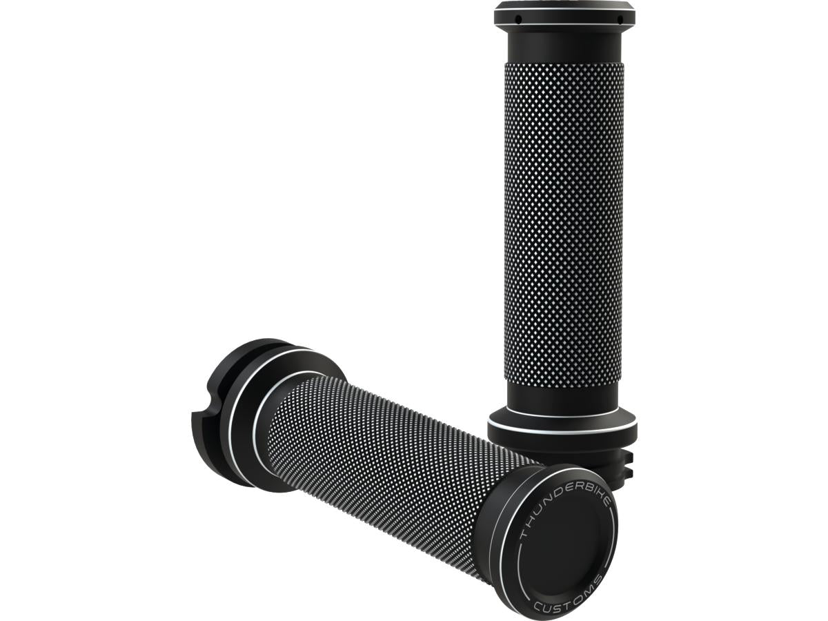 Thunderbike Sp S Grips Sp S Grip Toppers With Thunderbike Logo Bi Color Satin 1" Throttle By Wire Thunderbike Default Title