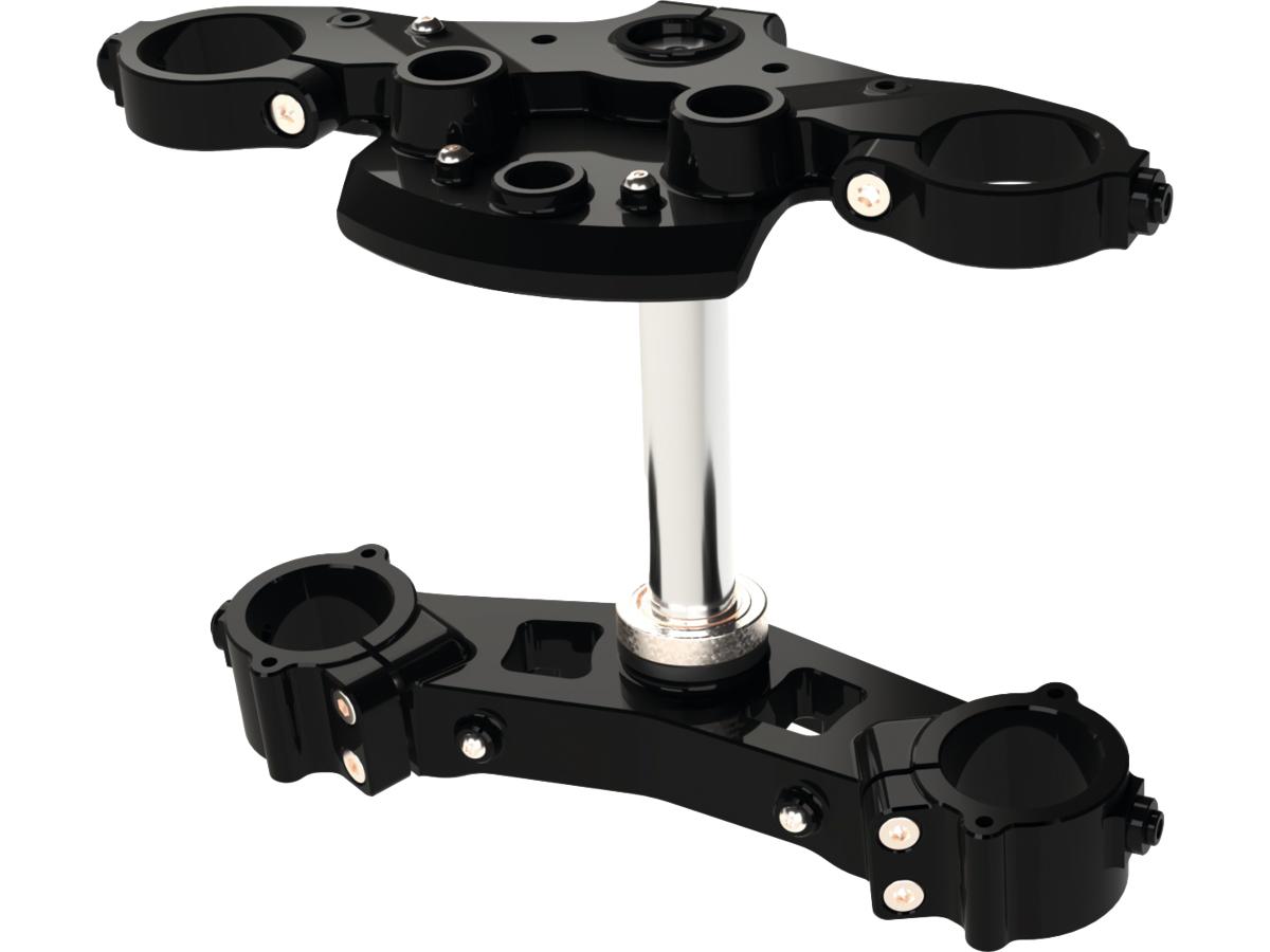 Thunderbike Shark 4° Triple Tree For Helix Touring Models For Oe Telescopic Fork Black Anodized Thunderbike Default Title