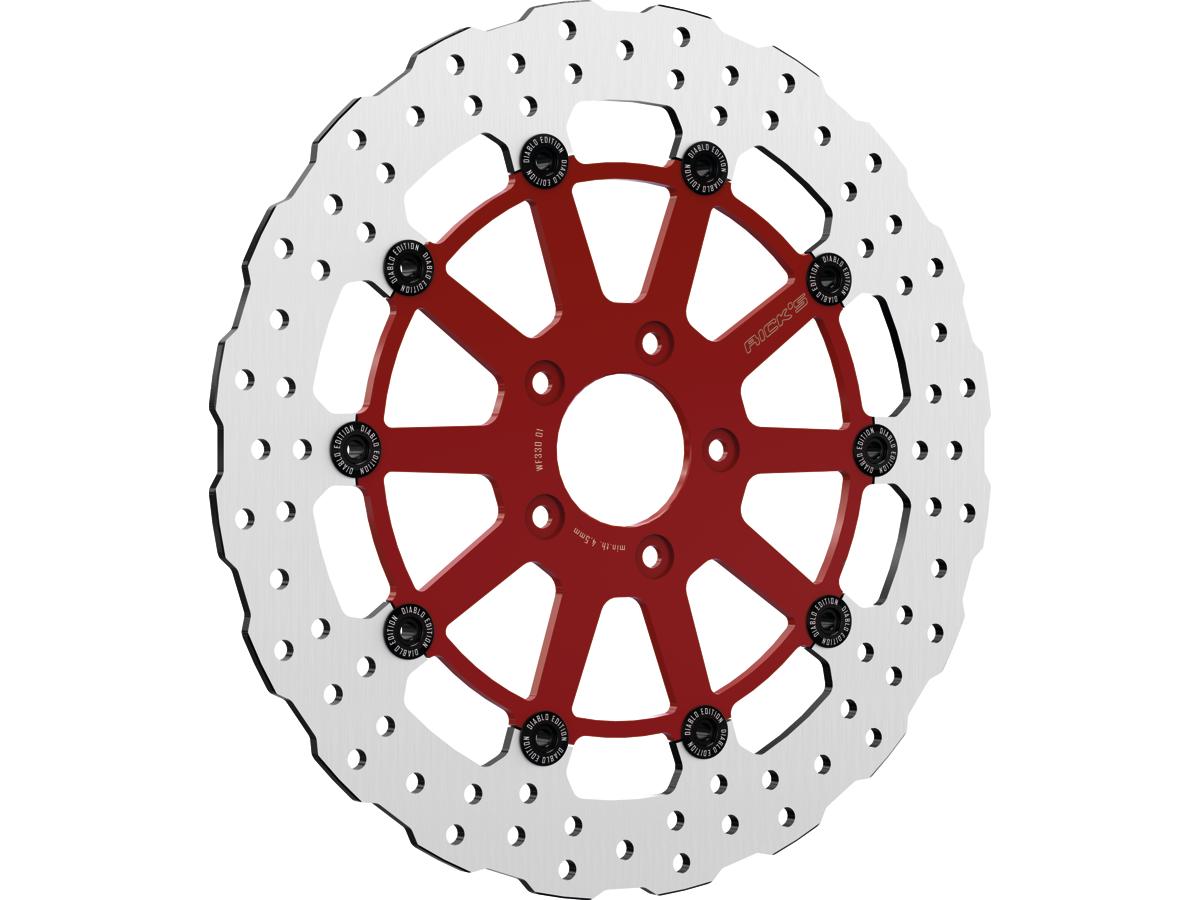 Ricks Motorcycles El Diabolo (Steve) Design Floating Brake Disc Red Inner Carrier 13" Front Ricks Motorcycles Default Title