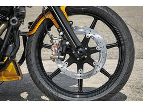 Ricks Motorcycles Seven Sins Wave Design Floating Brake Disc Black Inner Carrier 13" Front Ricks Motorcycles