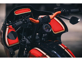 Ricks Motorcycles Club Style Pullback Riser Kit For Bottom Mount Round Speedometer 8,5" Height, 1 1/4" Clamp Diameter Black Anodized Ricks Motorcycles