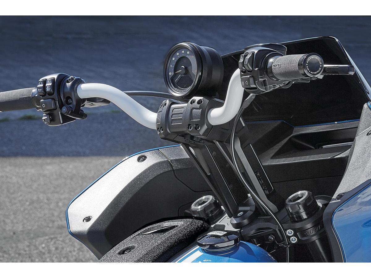 Ricks Motorcycles Club Style Pullback Riser Kit For Top Mount Round Speedometer 7" Height, 1 1/4" Clamp Diameter Black Anodized Ricks Motorcycles