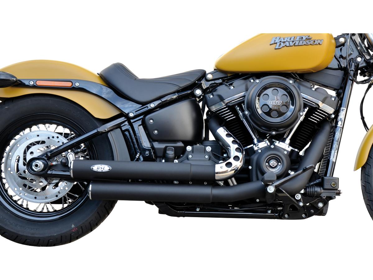 Bsl Top Chopp Staggered Exhaust System , Black Smooth Heat Shield, Black Smooth Endcap, Black 70 Mm Bsl Default Title