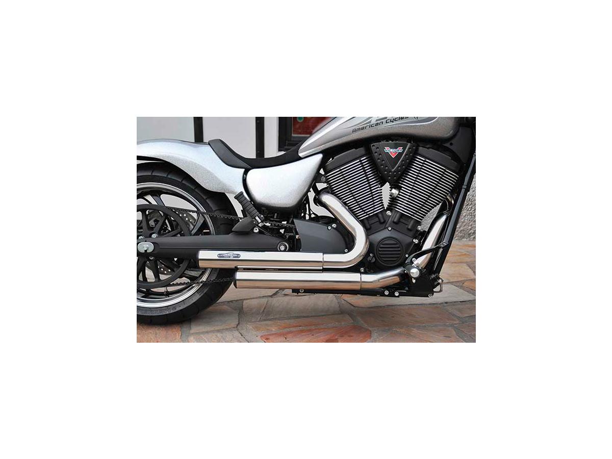 Pm American Cycles Top Chop Staggered Hammer Exhaust Chrome Pm American Cycles Default Title