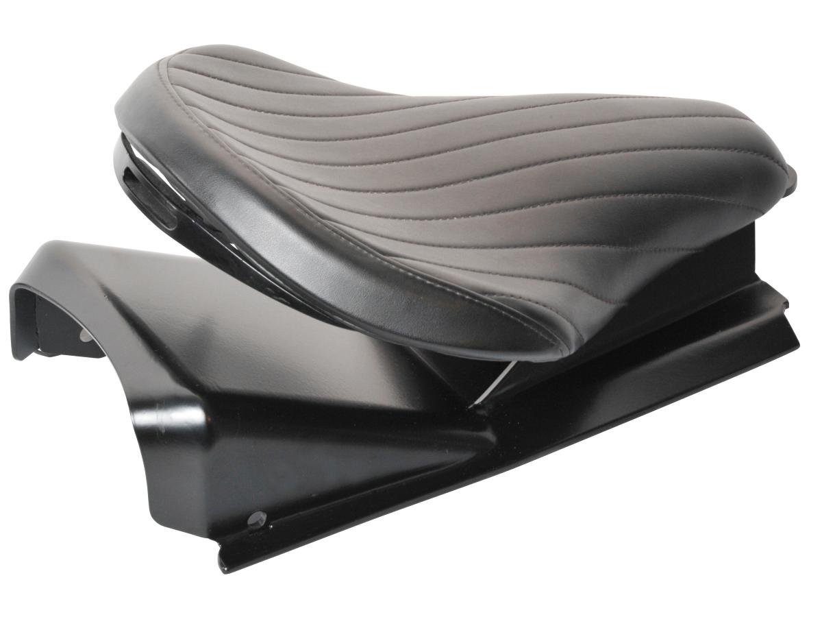 Pm American Cycles Flying Saddle Solo Seat Pan Black Steel Pm American Cycles Default Title