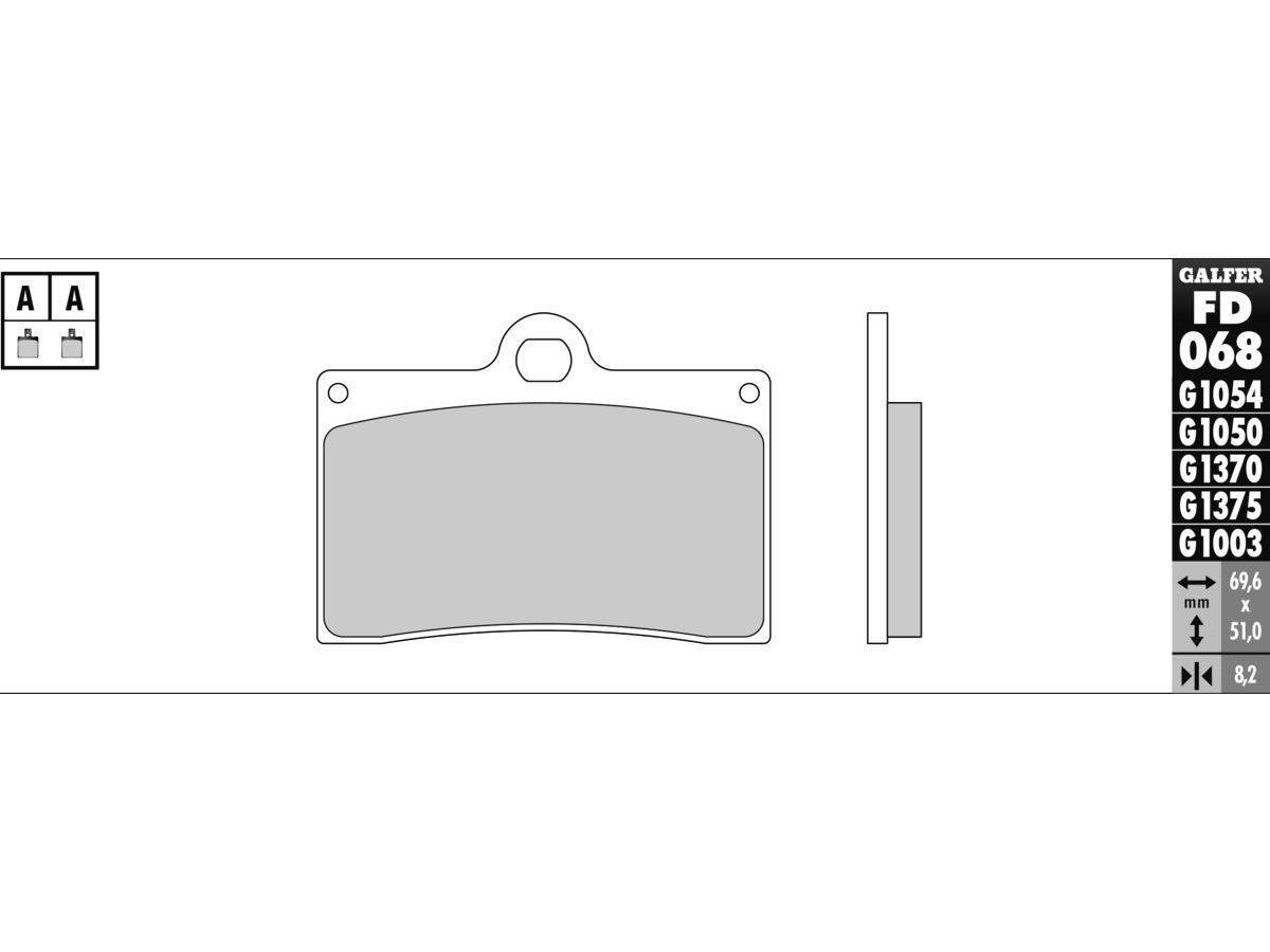 Galfer Semi Metallic Compound G1054 Brake Pad Organic Front Galfer Default Title