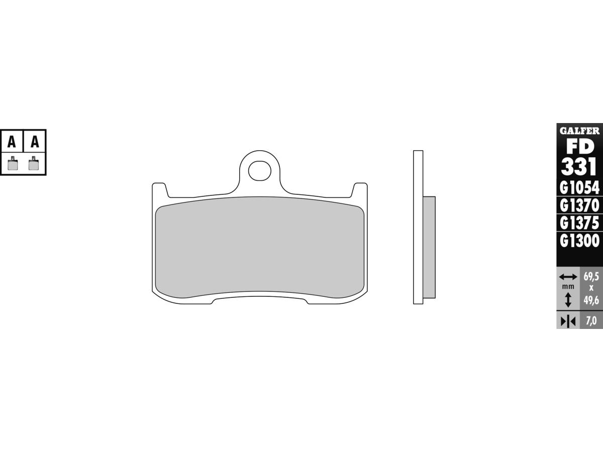 Galfer Semi Metallic Compound G1054 Brake Pad Organic Front Galfer Default Title