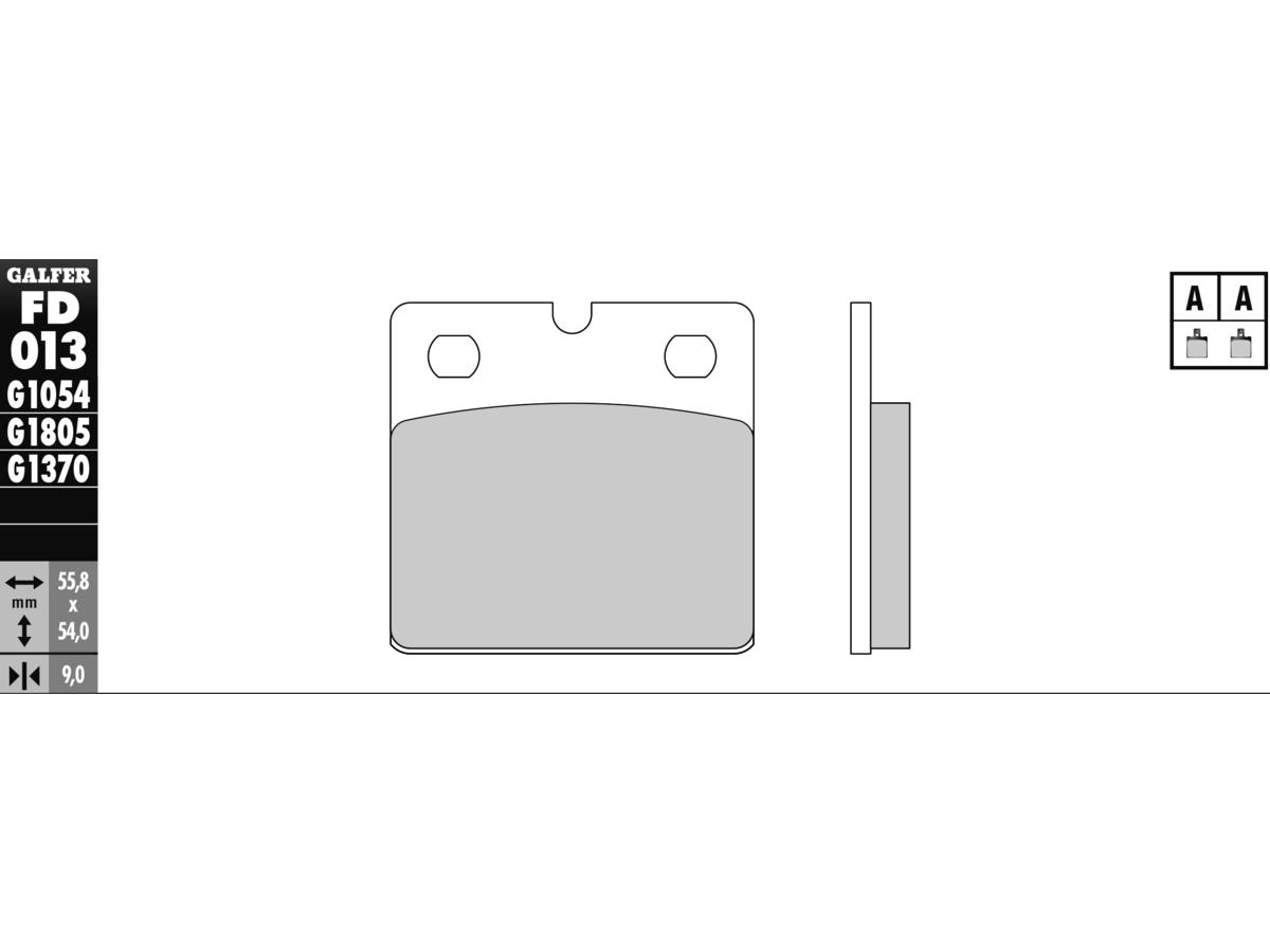 Galfer Semi Metallic Compound G1054 Brake Pad Organic Rear Galfer Default Title