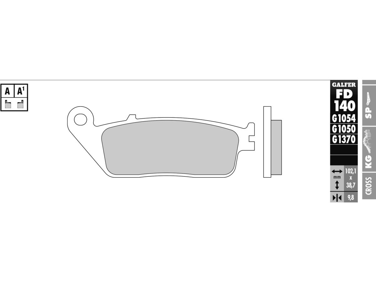 Galfer Semi Metallic Compound G1054 Brake Pad Organic Rear Galfer Default Title