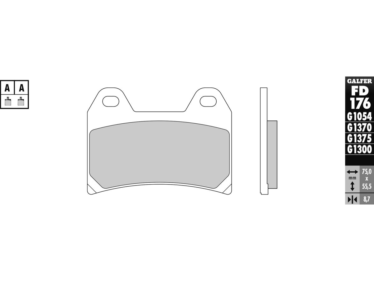 Galfer Semi Metallic Compound G1054 Brake Pad Organic Front Galfer Default Title