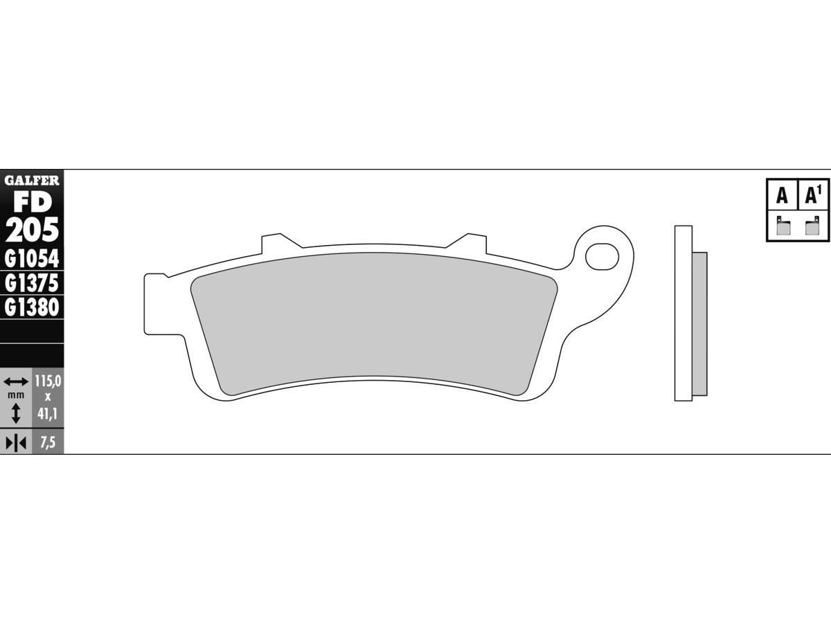 Galfer Semi Metallic Compound G1054 Brake Pad Organic Front Galfer Default Title