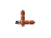 Avon Performance Grips Air Cushion Grips Tan Rubber Chrome 7/8" Throttle By Wire Avon Grips Default Title
