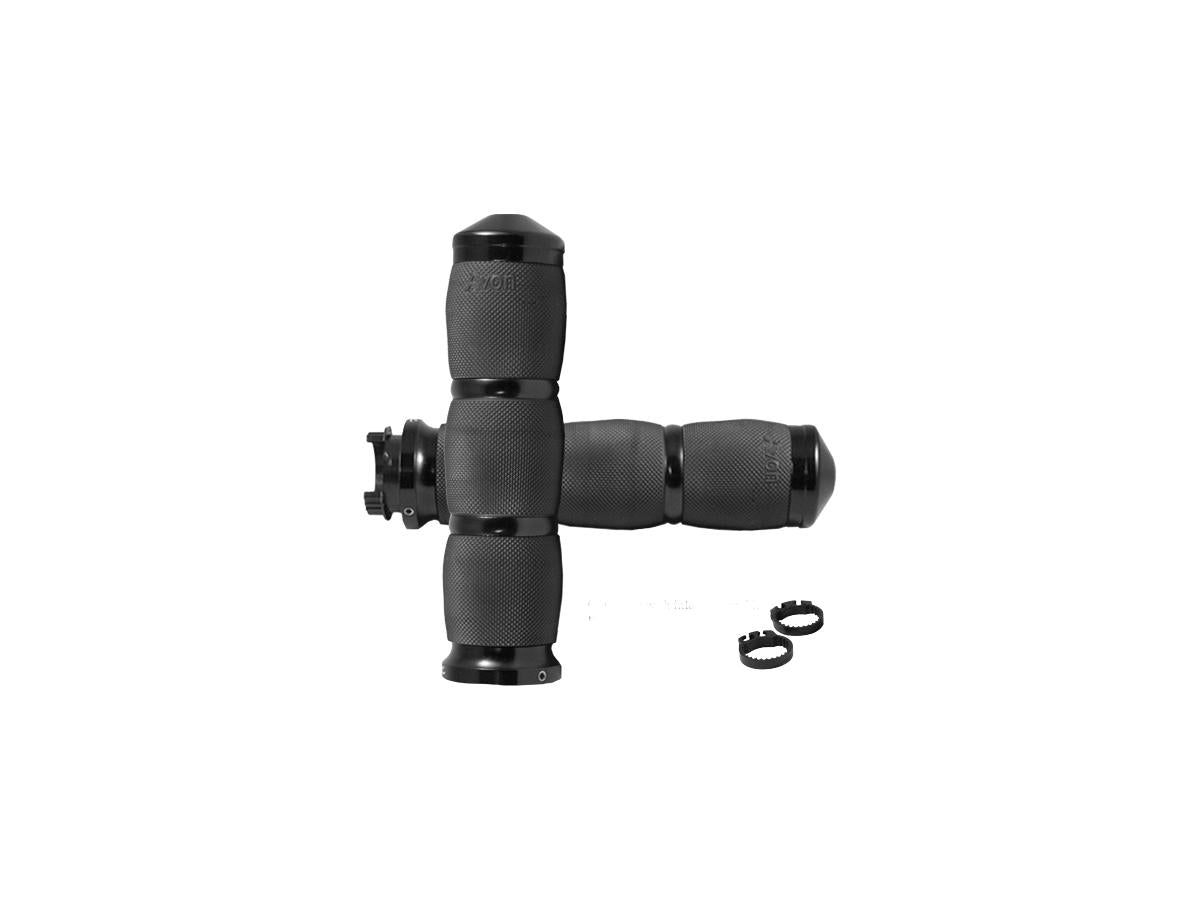 Avon Performance Grips Air Cushion Grips Black Rubber Black Anodized 7/8" Throttle By Wire Avon Grips Default Title