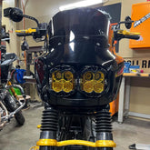 A10 Moto 08 17 Dyna Fat Bob Dual Lp4 Lighting Combo Kit For Memphis Shades 7401 A10 Moto Bracket Kit Only