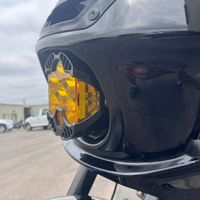 A10 Moto Low Rider ST "Cut In" Recessed LP6 Mount Combo Kit - Bracket & Harness w/ 1 Clear LP6 Headlight A10 Moto