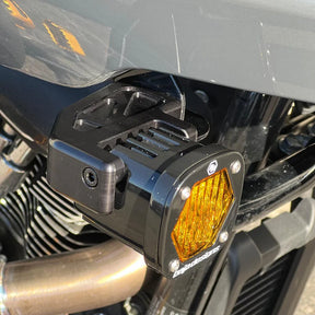 A10 Moto Low Rider St Billet S1 Pod Front Turn Signal Kit 127063 A10 Moto Gloss Black Coating Yes Amber Lenses