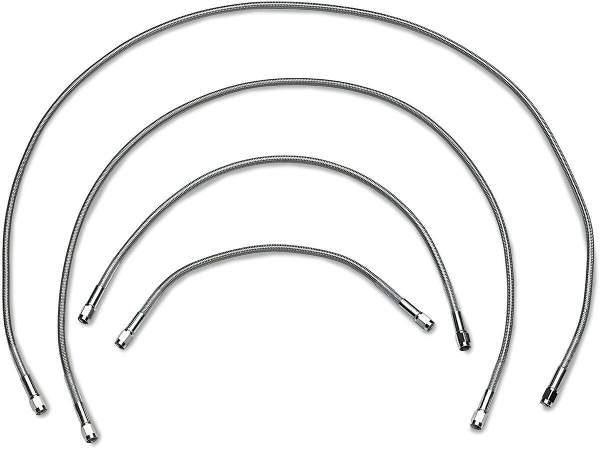 Drag Specialties 56 Univ Ss Clear Coat Dot BRAKE LINES-HOSES-STAINLESS ST Drag Specialties