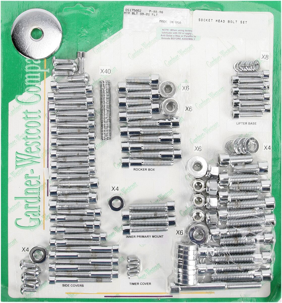 Gardner Westcott Motor Bolt Set 99 06 Flt Motor Screw Kits Gardner Westcott
