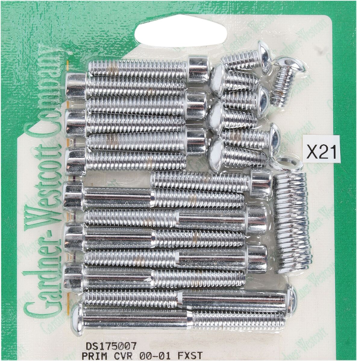 Gardner Westcott Bolt Kit Steel Primary Cover Chrome Natural Primary Drive Systems & Parts Gardner Westcott