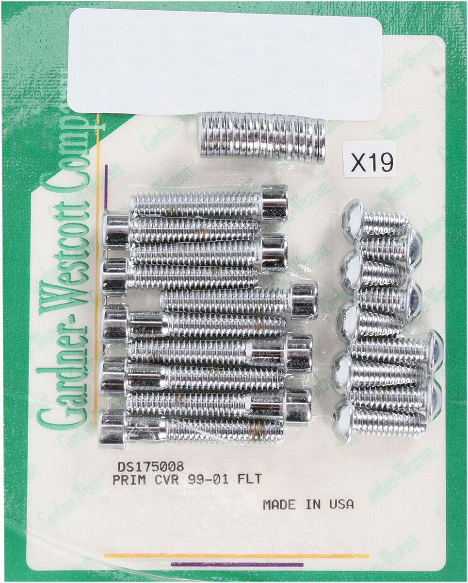Gardner Westcott Bolt Kit Steel Primary Cover Chrome Natural Primary Drive Systems & Parts Gardner Westcott
