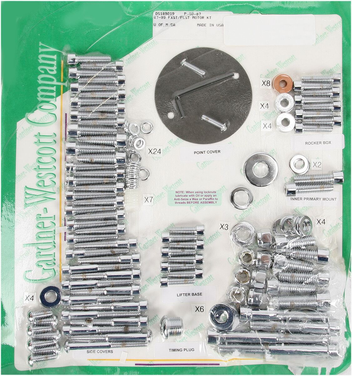 Gardner Westcott Bolt Kit Motor/Socket Head Steel Chrome Natural Miscellaneous Engine Parts Gardner Westcott