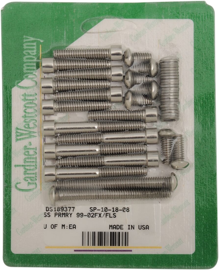 Gardner Westcott Bolt Kit Primary/Socket Head Stainless Steel Polished Natural Miscellaneous Engine Parts Gardner Westcott