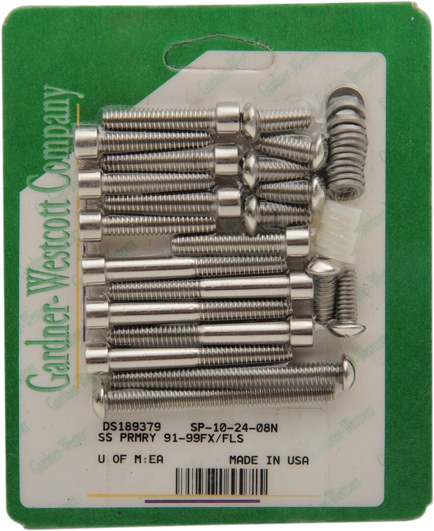 Gardner Westcott Bolt Kit Primary/Socket Head Stainless Steel Polished Natural Miscellaneous Engine Parts Gardner Westcott
