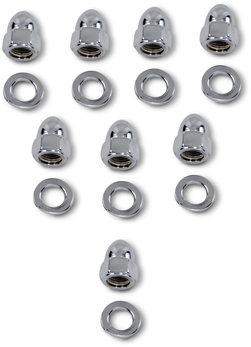 Drag Specialties Cylinder Base Set Acorn Chrome Hardware Kits Drag Specialties