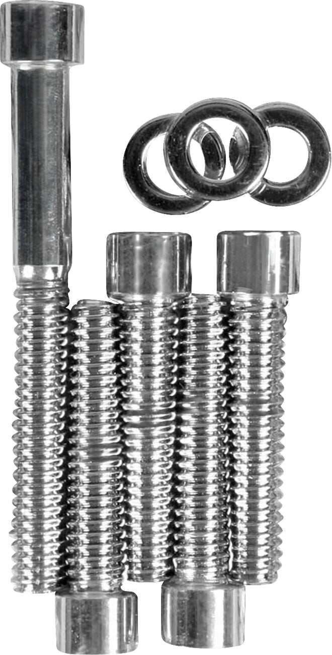 Drag Specialties Chrome Socket Head Transmission Top Cover Bolt Kit Smooth Hardware Kits Drag Specialties