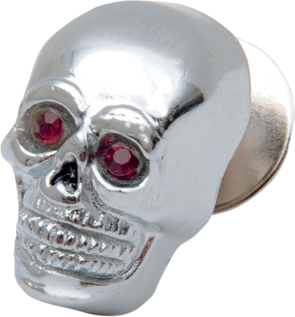 Drag Specialties Sm Chr Skull W/Red Eye HARDWARE-MISC ITEMS Drag Specialties