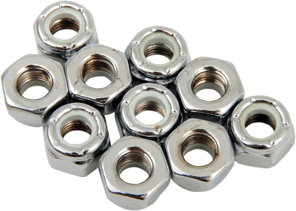 Drag Specialties 1/4 28 Chr Nylon Nut HARDWARE KITS - ASSORTMENTS Drag Specialties
