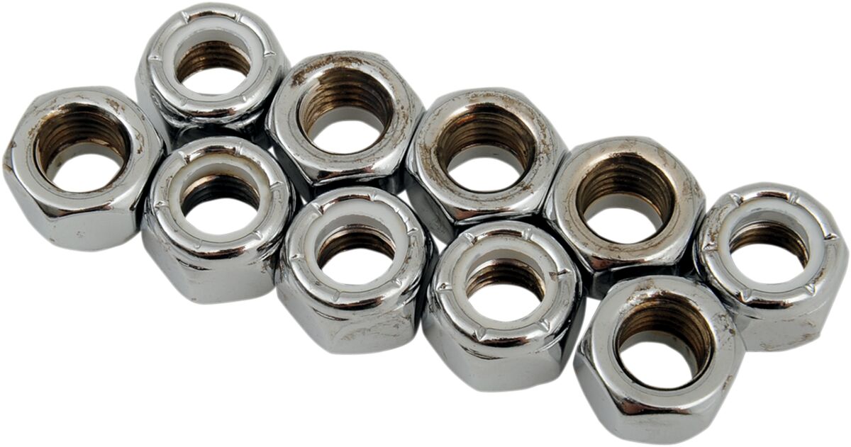 Drag Specialties 5/16 24 Chr Nyln Nut HARDWARE KITS - ASSORTMENTS Drag Specialties