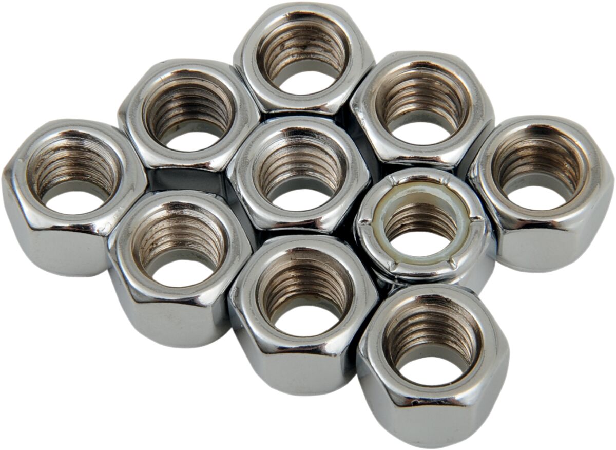 Drag Specialties 3/8 16 Chr Nylon Nut HARDWARE KITS - ASSORTMENTS Drag Specialties