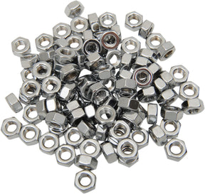 Drag Specialties 1/4 28 Chrome Hex Nut HARDWARE KITS - ASSORTMENTS Drag Specialties