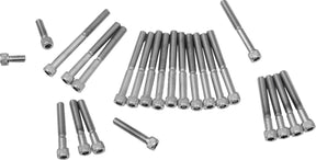 Drag Specialties Chrome Socket Head Primary/Cam Cover Bolt Kit Knurled Hardware Kits Drag Specialties