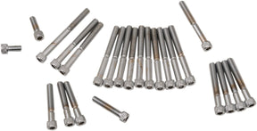 Drag Specialties Chrome Socket Head Primary/Cam Cover Bolt Kit Knurled Hardware Kits Drag Specialties