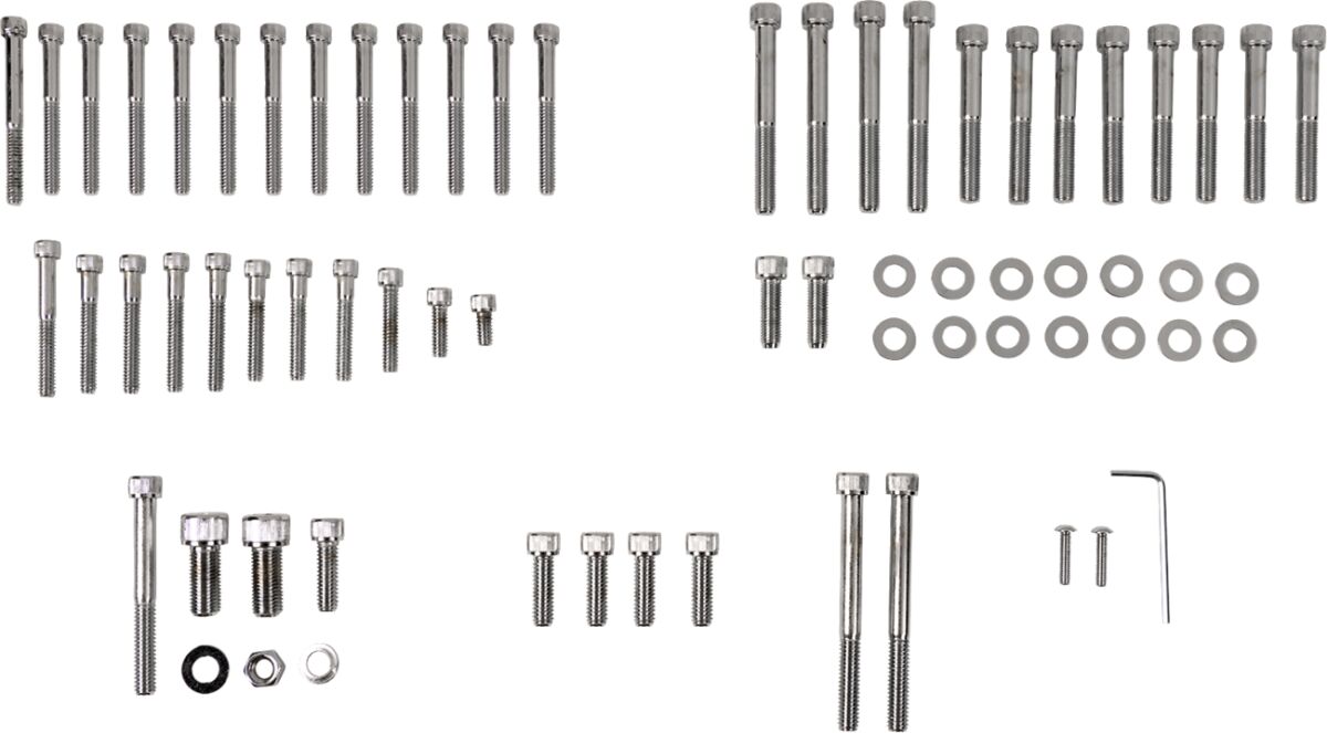 Drag Specialties Chrome Socket Head Motor Bolt Kit Knurled Hardware Kits Drag Specialties