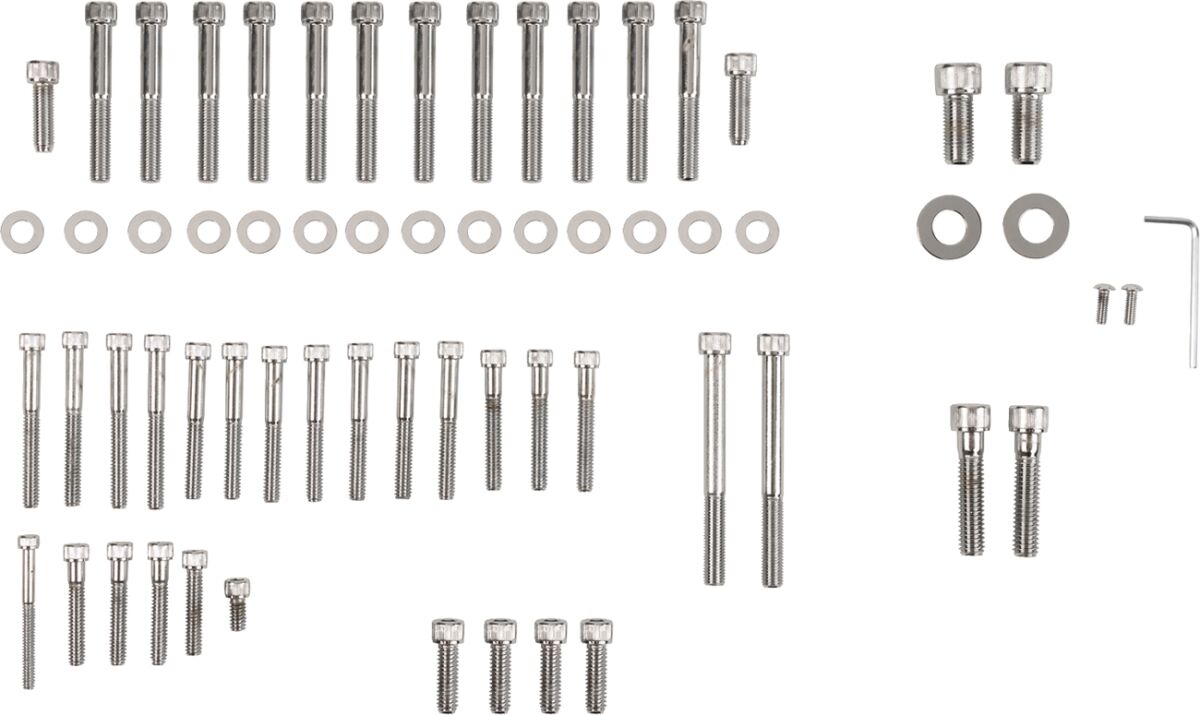 Drag Specialties Chrome Socket Head Motor Bolt Kit Knurled Hardware Kits Drag Specialties