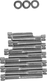 Drag Specialties Chrome Socket Head Cam Cover Bolt Kit Knurled Hardware Kits Drag Specialties