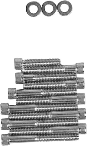 Drag Specialties Chrome Socket Head Cam Cover Bolt Kit Knurled Hardware Kits Drag Specialties