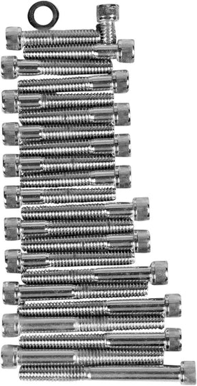Drag Specialties Chrome Socket Head Sprocket Cover Bolt Kit Knurled Hardware Kits Drag Specialties