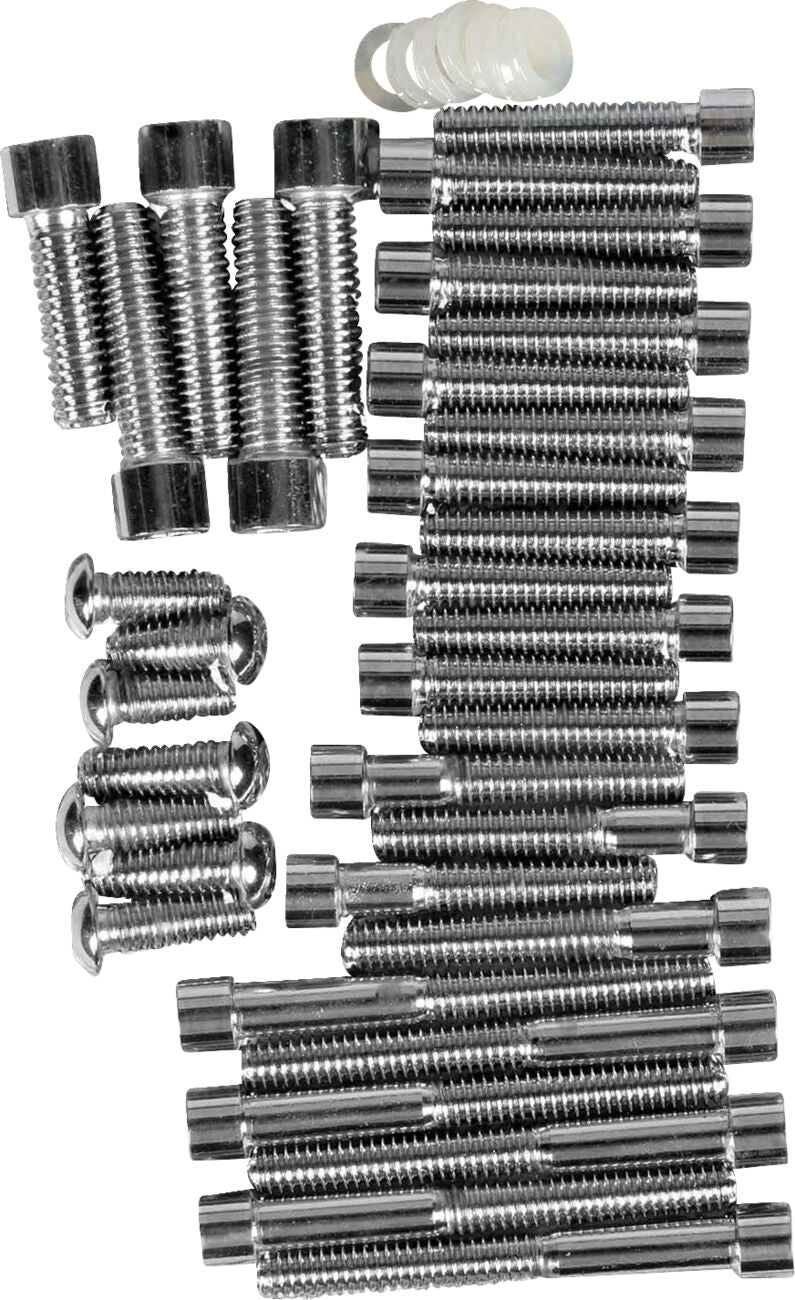 Drag Specialties Chrome Socket Head Primary/Cam Cover Bolt Kit Smooth Drag Specialties Default Title