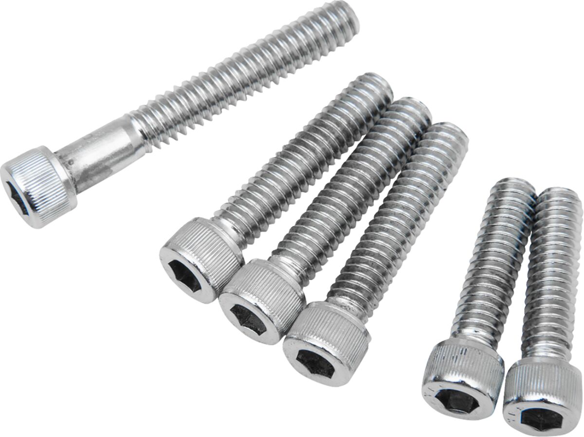 Drag Specialties Chrome Socket Head Cam Cover Bolt Kit Knurled Hardware Kits Drag Specialties