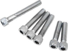 Drag Specialties Chrome Socket Head Cam Cover Bolt Kit Knurled Hardware Kits Drag Specialties
