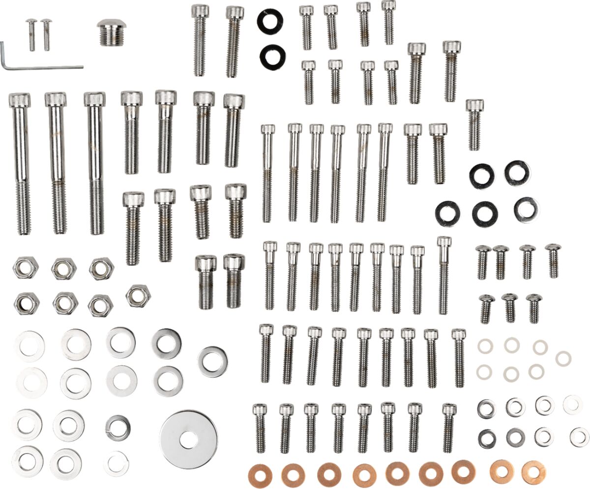 Drag Specialties Chrome Socket Head Motor Bolt Kit Knurled Hardware Kits Drag Specialties